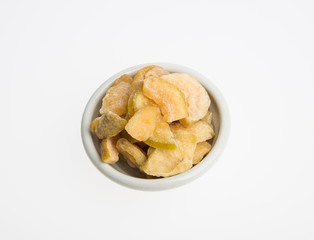 dried guava or dried fruits on a background.