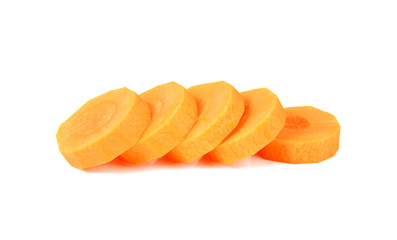 Naklejka na ściany i meble Fresh carrot sliced isolated on white