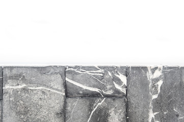 White marble stone table top isolated on white background , can be used as background for display or montage your products