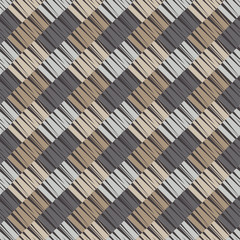 Seamless geometric pattern. Texture from figured strips. Scribble texture. Textile rapport.
