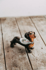 Souvenirs made of porcelain shot in the Studio with marshmallows and flowers. DIY and gift sets