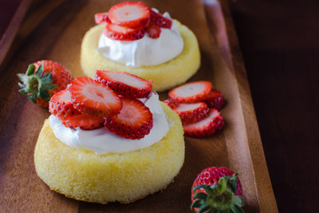 Closeup strawberry shortcake