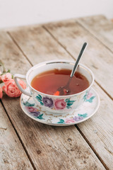 Souvenirs made of porcelain shot in the Studio with marshmallows and flowers. DIY and gift sets