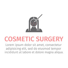 Plastic surgery. Woman face. Vector illustration