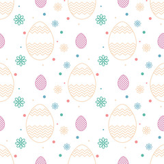 Easter eggs background the seamless pattern. Vector