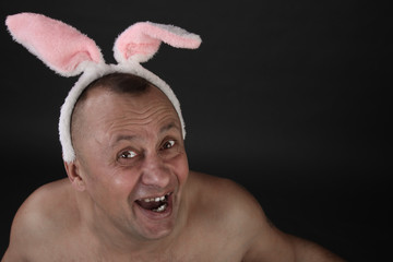 man in rabbit ears