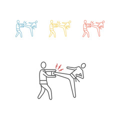 Karate line icon. Breaking, martial arts. Vector illustration