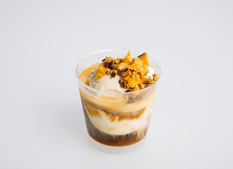 Affogato or Affogato coffee on a background.