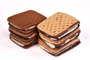 Cookies isolated on white background.Confection products.Food of flour.