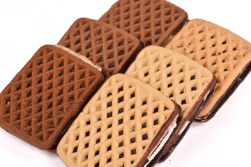 Cookies isolated on white background.Confection products.Food of flour.