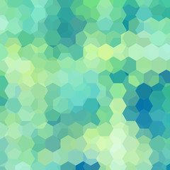Fototapeta na wymiar Geometric pattern, vector background with hexagons in green , blue tones. Illustration pattern