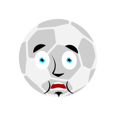 Soccer ball scared OMG Emoji. Football Ball oh my God emotion avatar