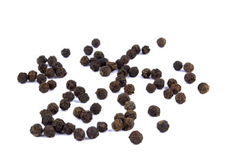 Pile of black pepper isolated on white background