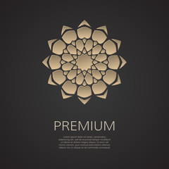 Vector logotype. Vector luxury islamic logo. Eastern sign sun. Business identity concept.