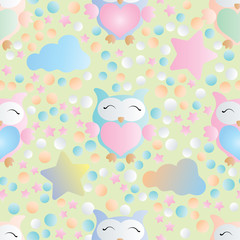 seamless pattern with owls