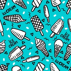 Gordijnen seamless pattern with ice cream © vitalka_ka
