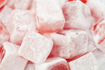 Rose turkish delight close up