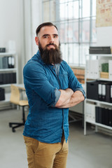 Casual bearded businessman or entrepreneur