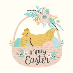 Happy Easter. Vector templates for card, poster, flyer and other users.