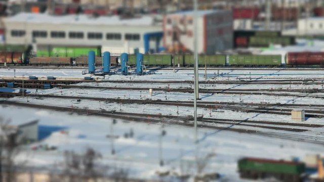 marshalling yard railway station, time lapse tilt film  