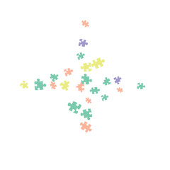 Confetti Background Pattern. Puzzle pieces and big ideas design, vector illustration graphic