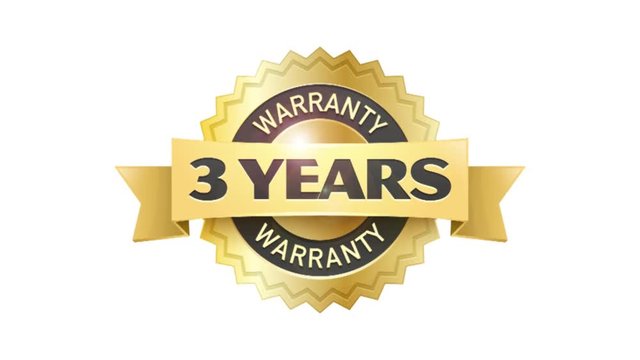 10 Years Warranty emblem label, Video animation, HD 1080