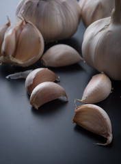 Garlic on a black slate
