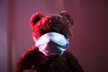 Bear in the medical mask