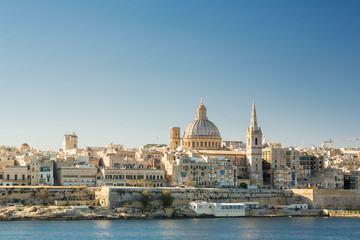Fototapeta na wymiar Valletta, Malta, viewed from Sliema