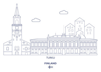 Fototapeta na wymiar Turku City Skyline, Finland
