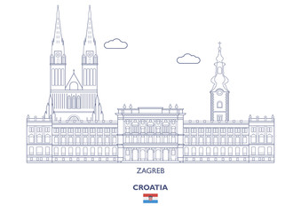 Obraz premium Zagreb City Skyline, Croatia