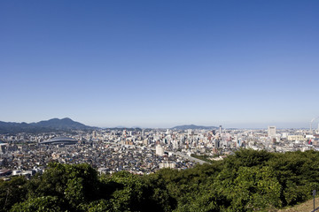 足立公園展望台からの小倉市街地眺望