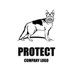 Security company vector logo design template. Protection logo.German Shepherd Dog. Logo icon design.
