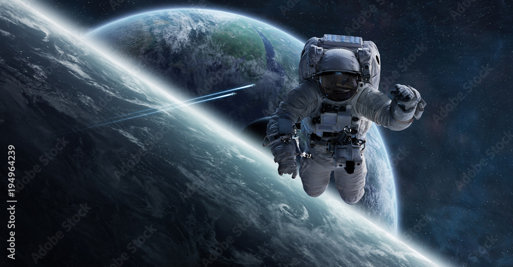 Aufkleber astronaut floating in space 3d rendering elements of this image furnished by nasa