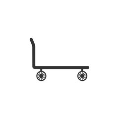 Hand truck icon, trolley icon. Vector illustration.