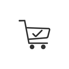 Shopping Cart Icon. Trolley icon. Vector illustration. Flat design.