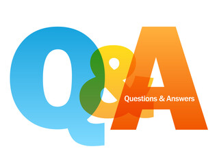 "Q&A" overlapping vector letters icon