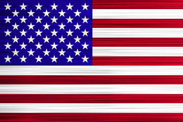 Naklejka premium Vector concept of USA Flag. Red stripes and white stars on blue background with specific effect.