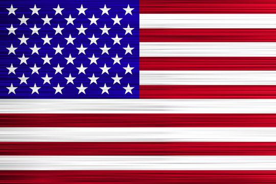 Vector concept of USA Flag. Red stripes and white stars on blue background with specific effect.