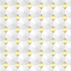 Stock Illustration - White 3D Gemstone Pattern, 3D Illustration, White Background.