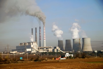 Charcoal electric power plant at Ptolemaida, western Macedonia, Greece.