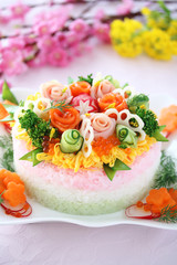 ひな祭り　ケーキ寿司