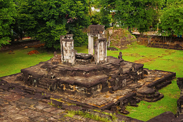 View from pyramid, Bakong temple, Roluos Group, Siem Reap, Cambodia