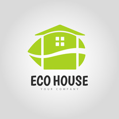 Eco House logo design.  For real estate, construction, property industry.