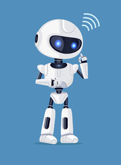 Robot and Connection Sign Vector Illustration