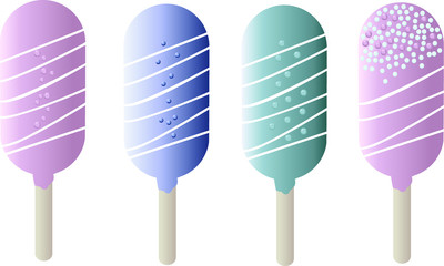 Mint ice cream isolated on white background