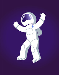 Astronaut in Space Poster Vector Illustration