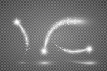 Light glow effect stars bursts with sparkles isolated on transparent background.