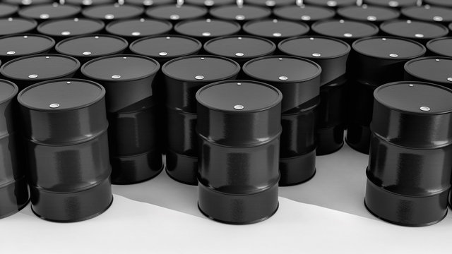 Black Oil barrels  composition 3d illustration