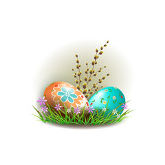 Element of design. Painted Easter eggs.